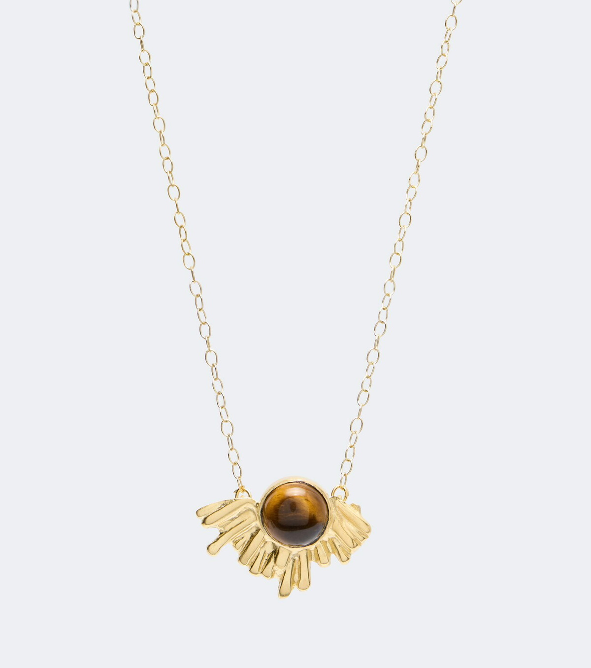 Ysso Crescent Sun embellished 24kt gold-plated necklace