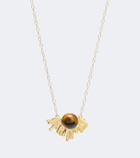Ysso Crescent Sun embellished 24kt gold-plated necklace