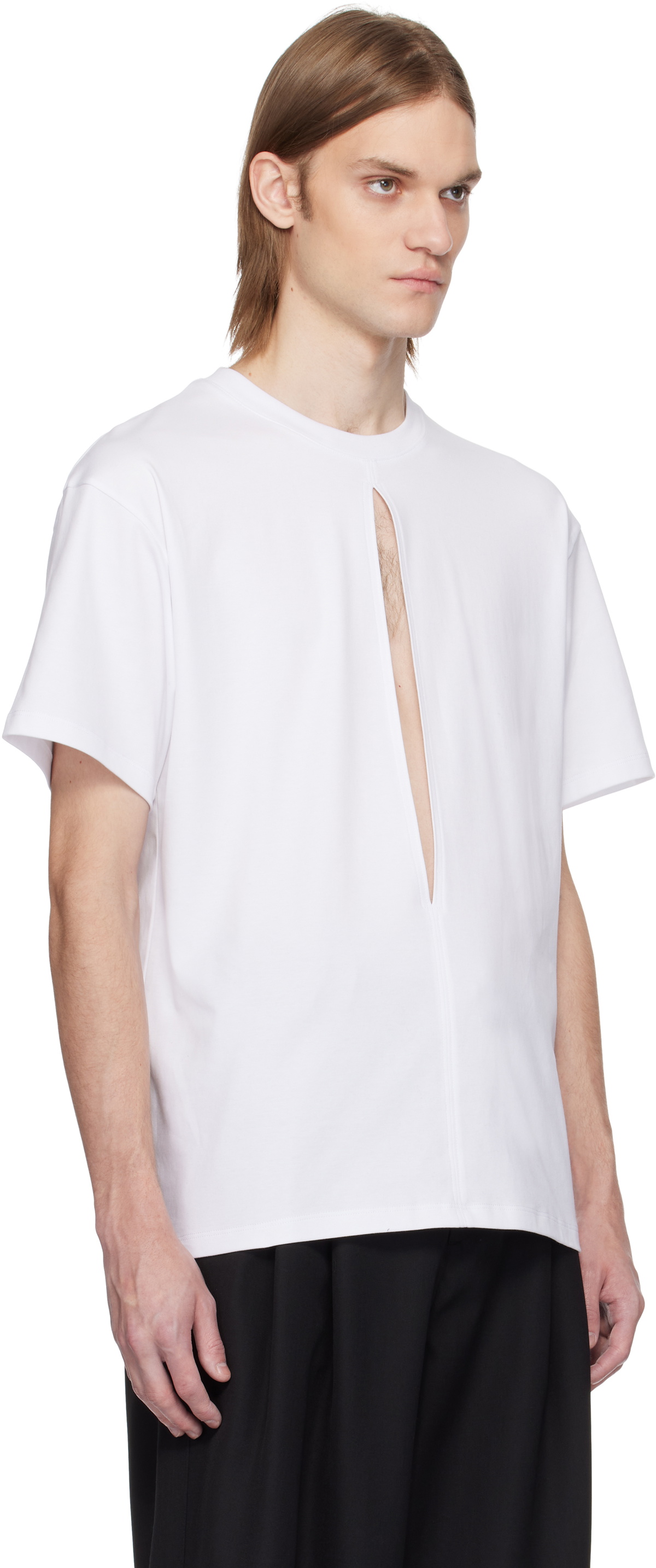 LGN Louis Gabriel Nouchi White Slit T-shirt