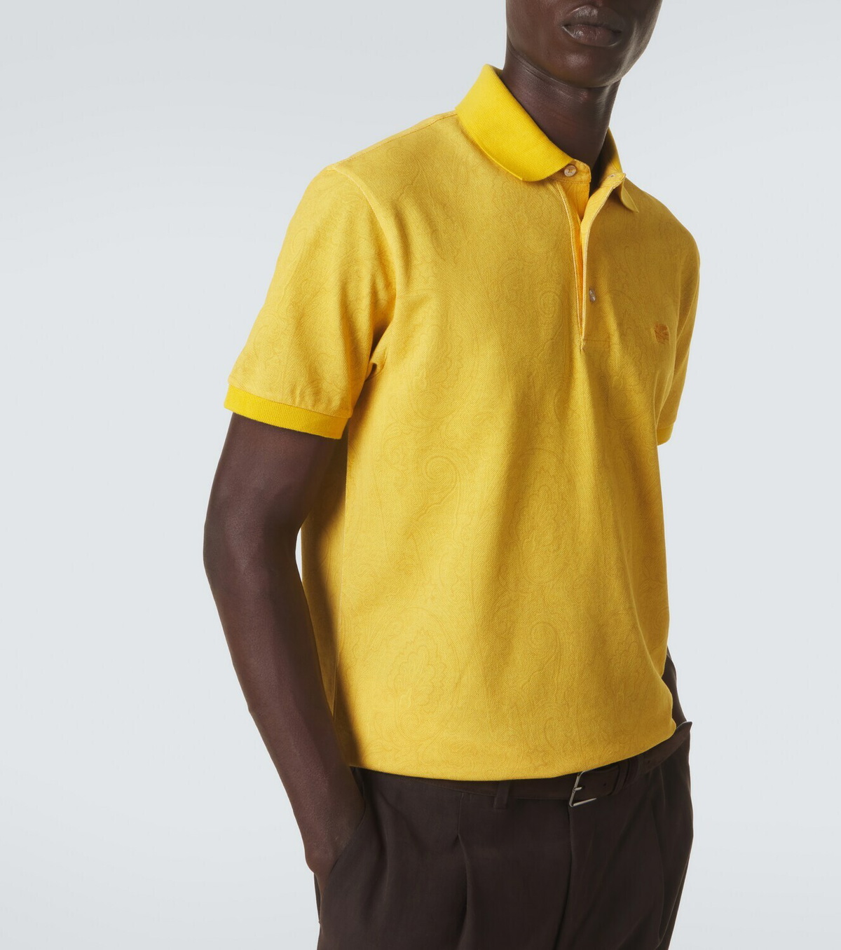 Etro Paisley cotton piqué polo shirt