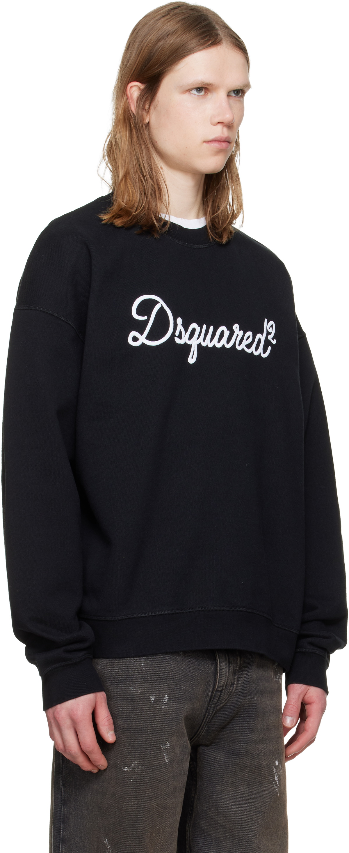 Dsquared2 Black D2 Signature Relax Fit Crewneck