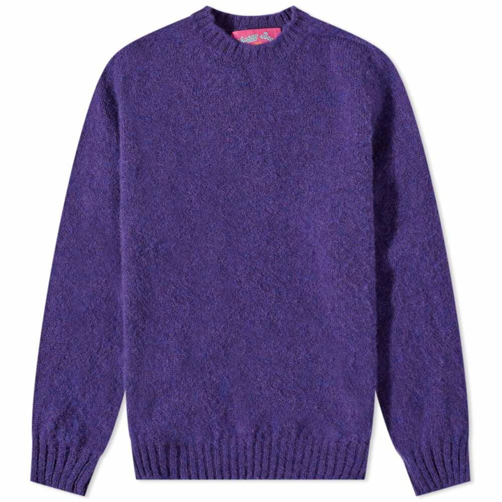 Photo: Howlin by Morrison Men's Howlin' Shaggy Bear Crew Knit in Violet Eyes