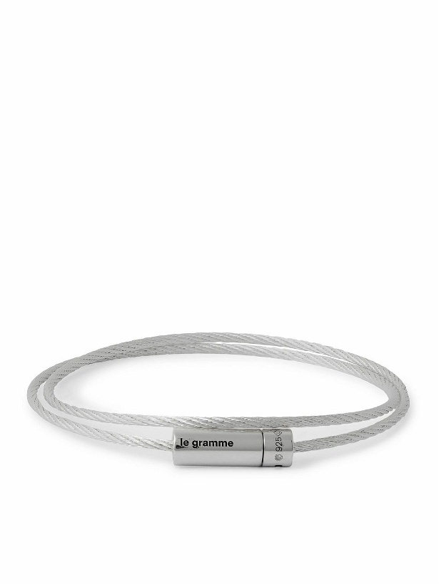 Photo: Le Gramme - 9g Double Turn Polished Recycled-Sterling Silver Cable Bracelet - Silver