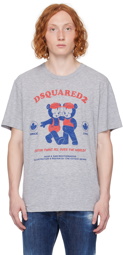 Dsquared2 Gray 'Caten Twins All Over the World' T-Shirt