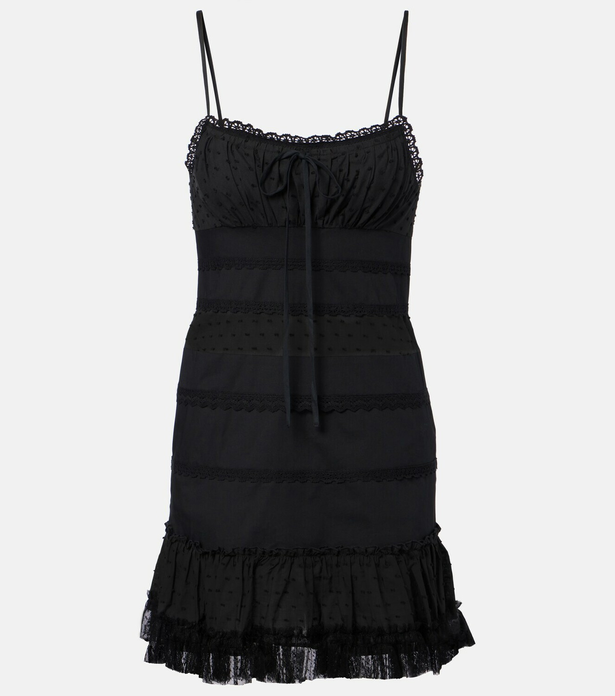 Staud Halie ruffled cotton-blend poplin minidress
