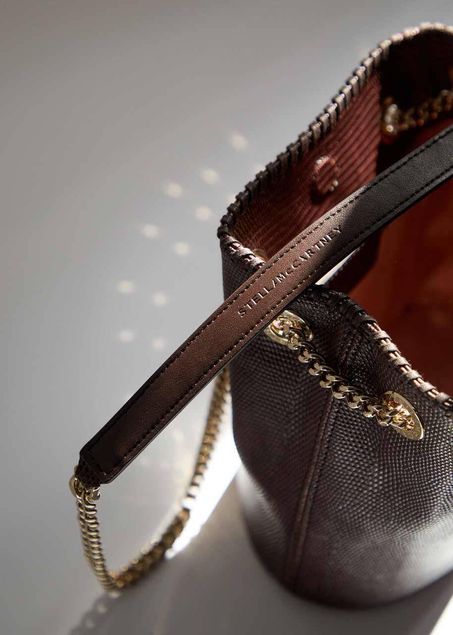 【Stella McCartney】Falabella フェイクレザー バニティバッグ Stella Mccartney Falabella Python-effect Faux Leather Bucket