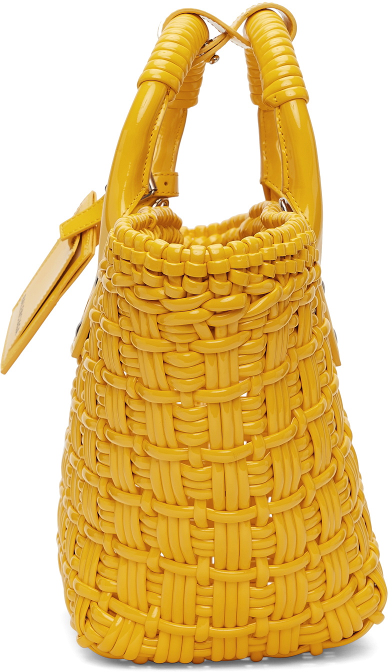 Balenciaga Yellow XS Bistro Basket Strap Tote Balenciaga