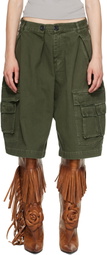 ABRA Khaki Cotton Cargo Shorts