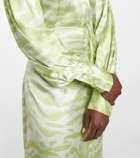 Ganni - Zebra-print silk-blend midi dress