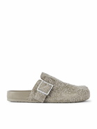 LOEWE - Brushed-Suede Clogs - Green
