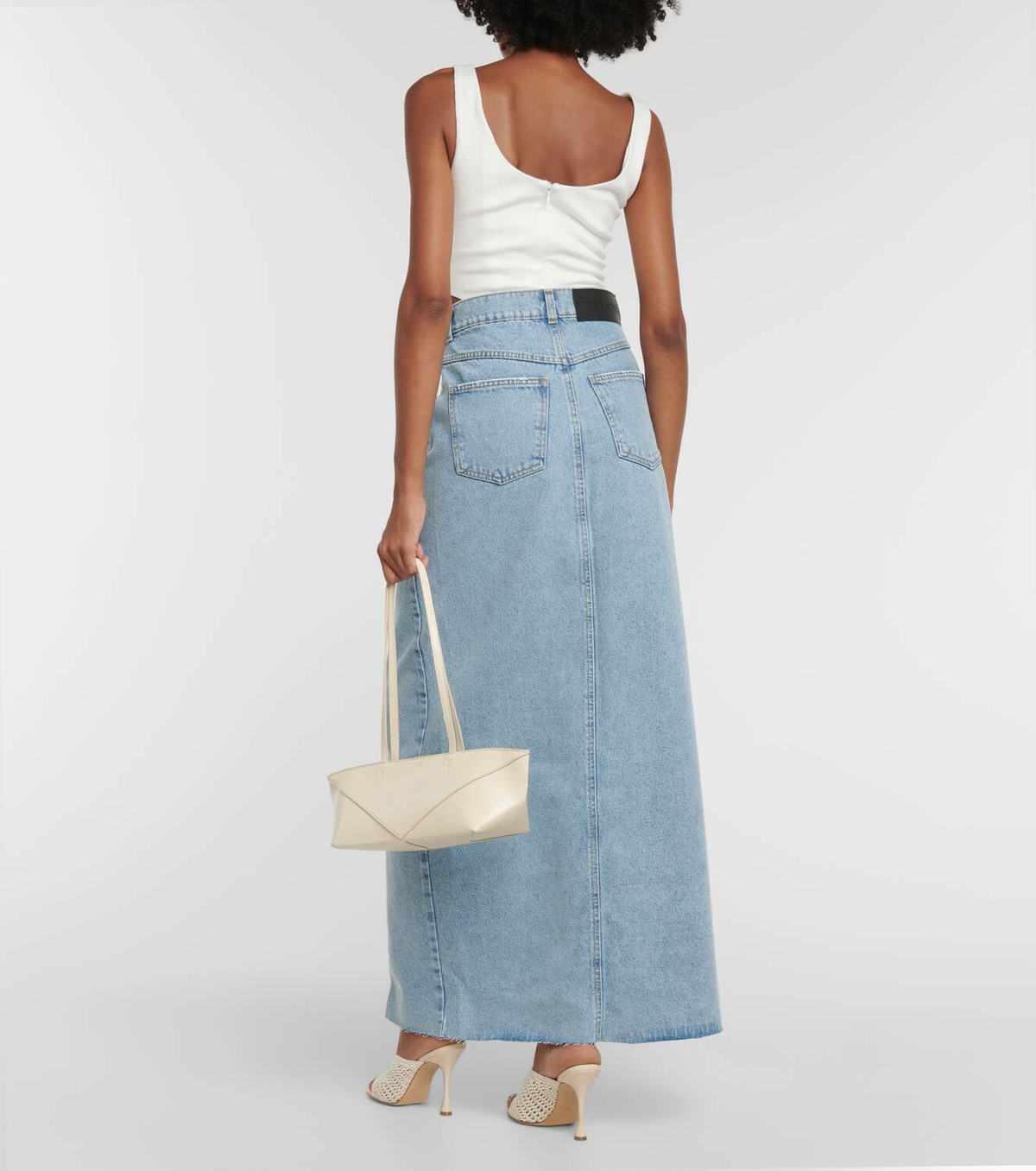 The Mannei Aluta denim maxi skirt