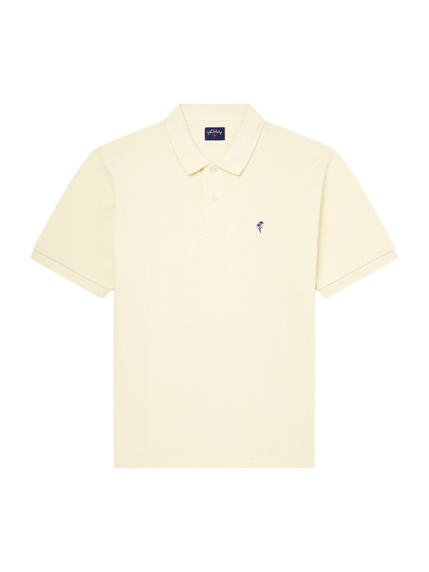 Photo: Noah - Logo-Embroidered Cotton-Piqué Polo Shirt - Yellow