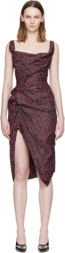 Photo: Vivienne Westwood Black & Red Sleeveless Side Panther Midi Dress