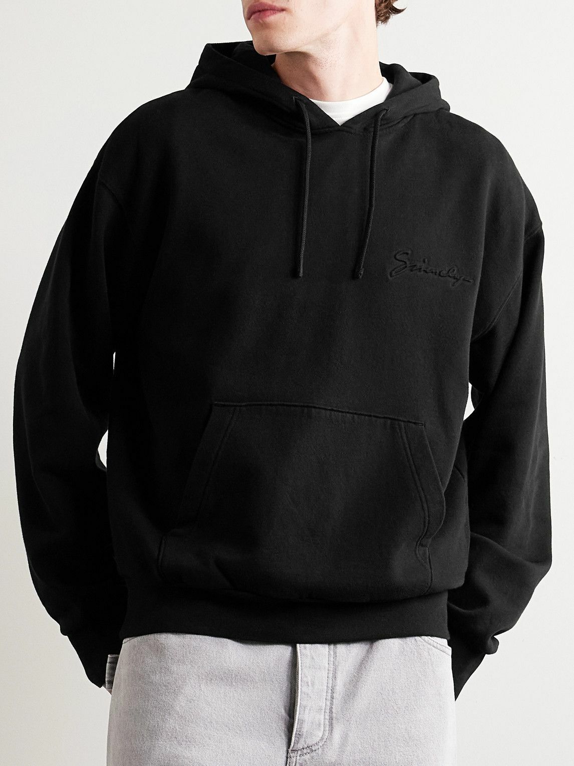 Givenchy - Logo-Embossed Cotton-Jersey Hoodie - Black Givenchy