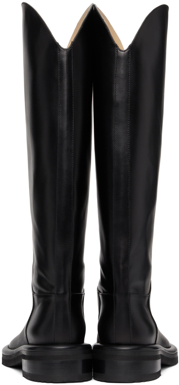 Proenza Schouler Black Leather Pipe Riding Boots Proenza Schouler