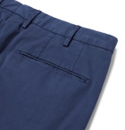INCOTEX - Slim-Fit Stretch-Cotton Twill Trousers - Blue