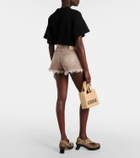 Loewe Paula's Ibiza Anagram frayed denim shorts