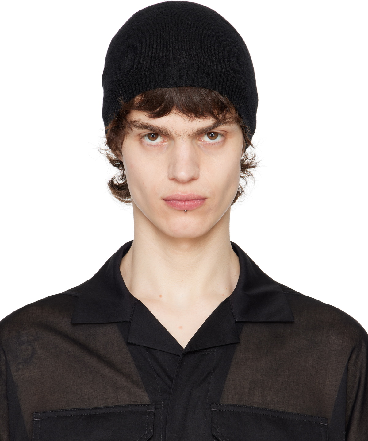 Rick Owens Black Moncler Edition Patch Beanie Rick Owens