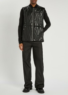 Rick Owens X Moncler Geocamo Padded Leather Flight Vest Black