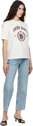 ANINE BING White Jaylin Collegiate T-shrit