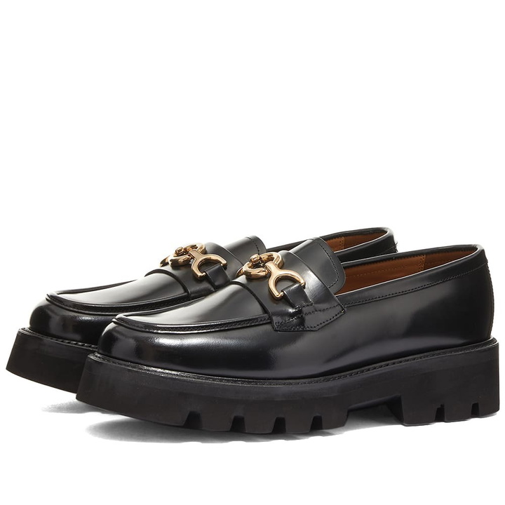Photo: Grenson Women's Nina Chunky Loafer in Black Hi Shine