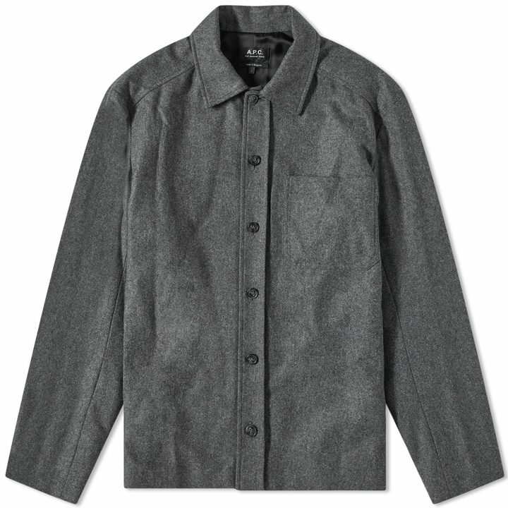 Photo: A.P.C. Men's Jasper Wool Overshirt in Heathered Anthracite