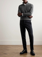 Thom Browne - Slim-Fit Virgin Wool Half-Zip Sweater - Gray