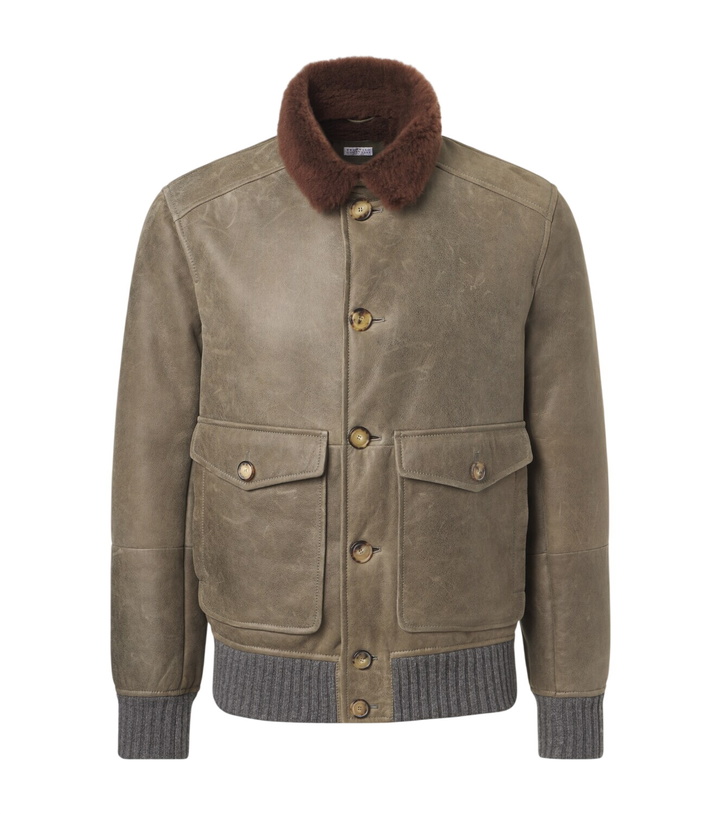 Photo: Brunello Cucinelli Shearling-lined leather blouson jacket