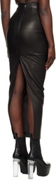 Rick Owens Black Hollywood Dirt Pillar Leather Maxi Skirt