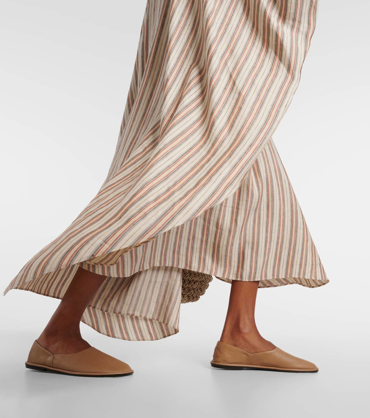 Loro Piana Striped linen and silk kaftan