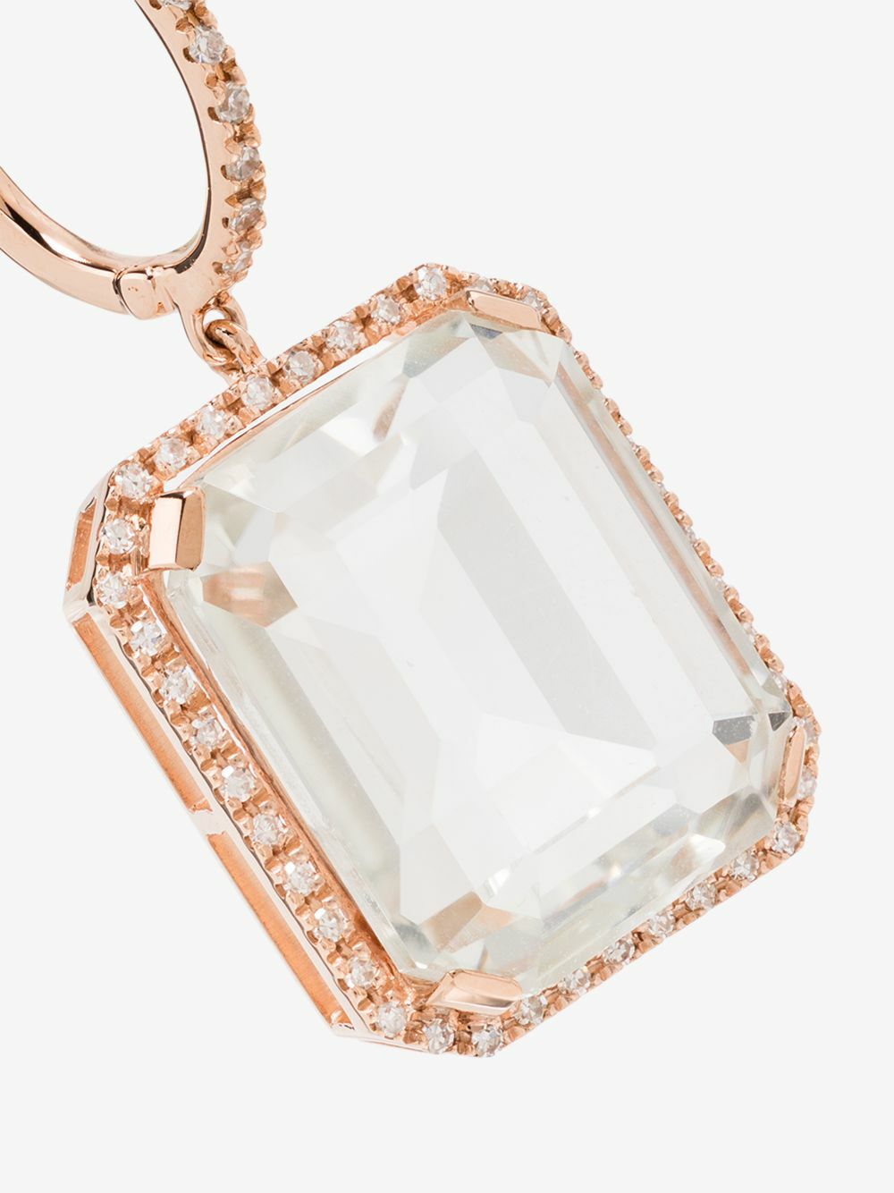 SHAY 18K Rose Gold Portrait White Topaz Earrings