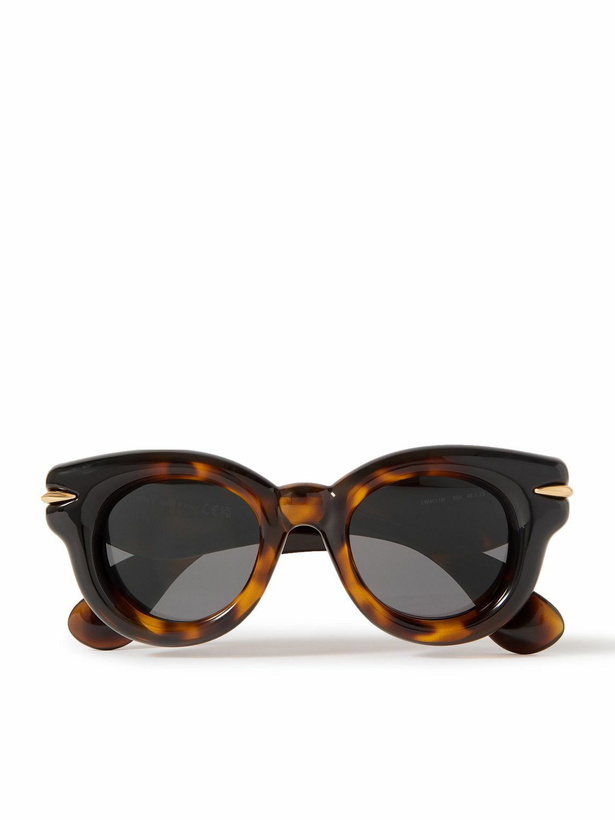 Photo: LOEWE - Inflated Round-Frame Tortoiseshell Acetate Sunglasses