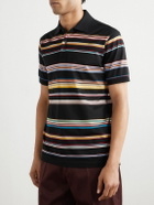 Paul Smith - Striped Cotton-Piqué Polo Shirt - Black