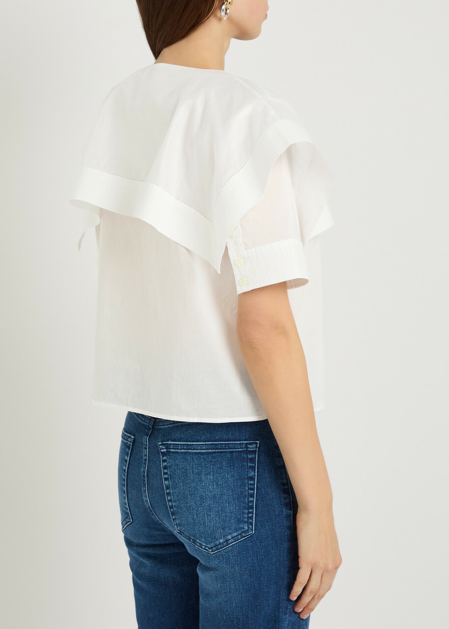 Frame Cape-effect Cotton Blouse White