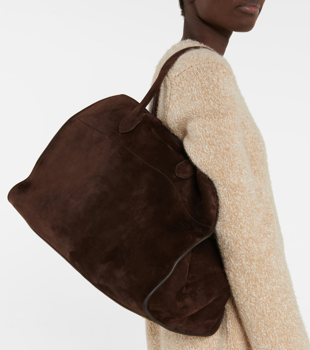 The Row Soft Margaux 17 suede tote The Row