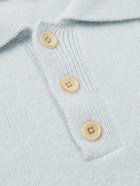 The Elder Statesman - Brushed-Cashmere Polo Shirt - Blue