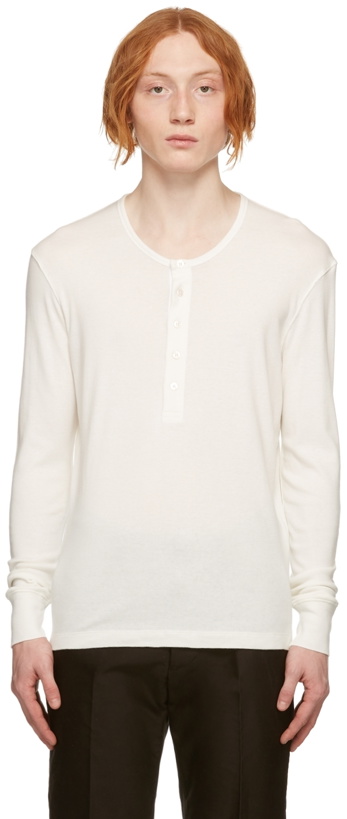 Photo: TOM FORD White Jersey Henley