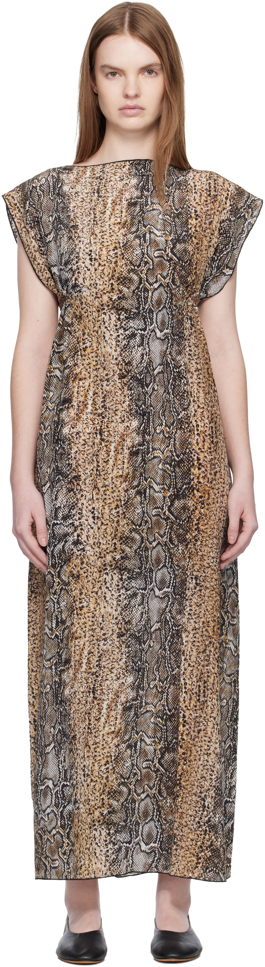 Baserange Beige Rema Maxi Dress