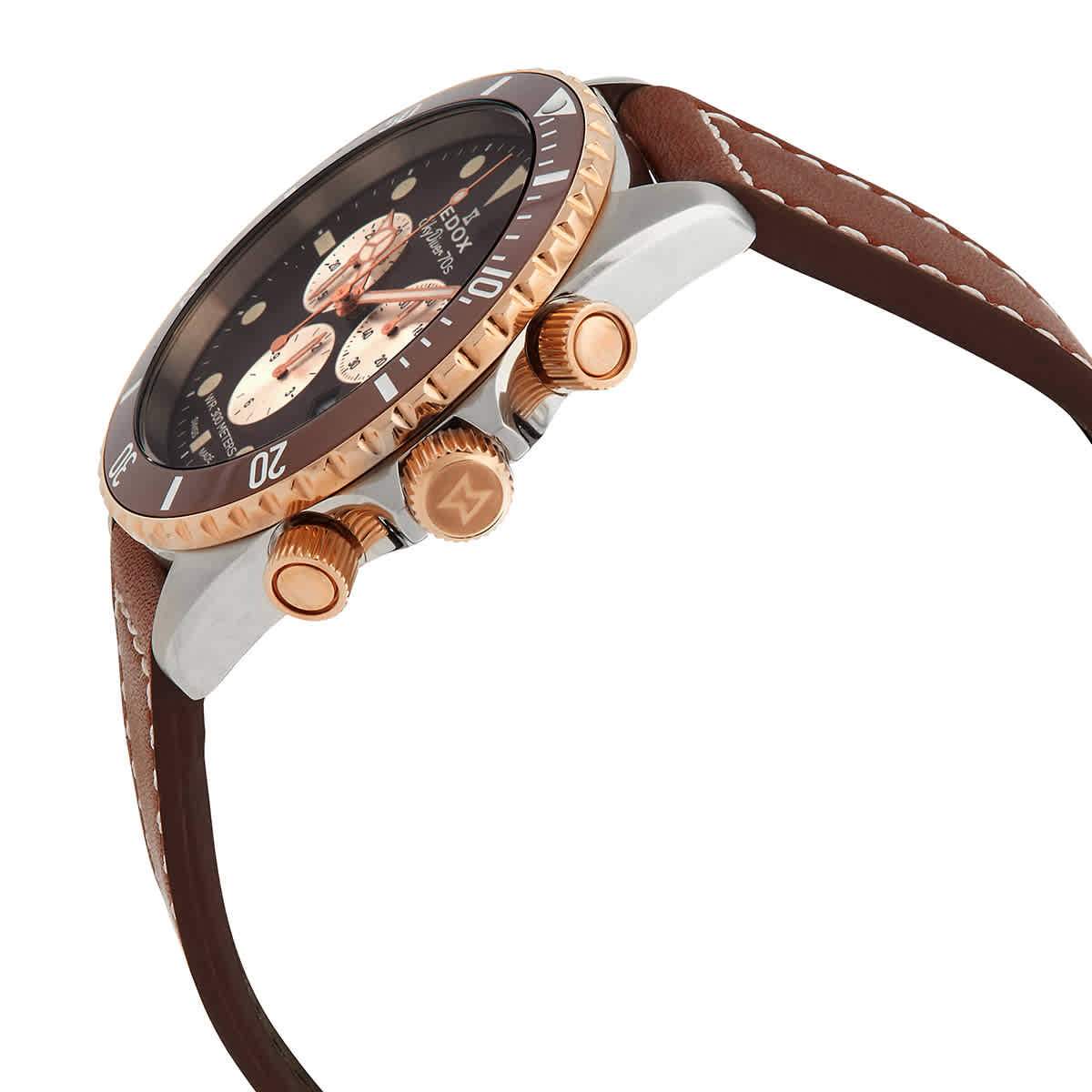 Edox Skydiver Chronograph Quartz Brown Dial Watch 10238 357RBRC BRIA