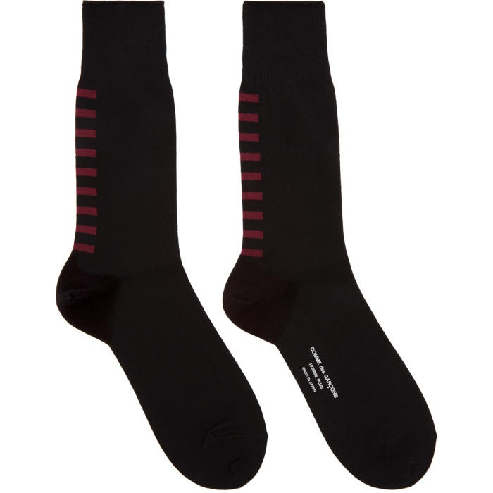 Photo: Comme des Garçons Homme Plus Black Jersey Horizontal Stripe Socks 