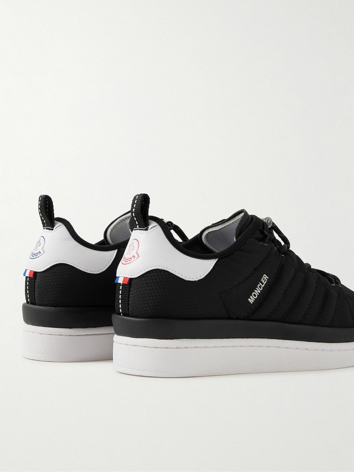 Moncler Genius - adidas Originals Campus Leather-Trimmed Quilted GORE-TEX™ Sneakers - Black