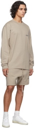 Fear of God ESSENTIALS SSENSE Exclusive Tan Logo Long Sleeve T-Shirt