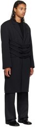T/SEHNE Black Cut-Through Coat