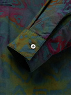 BEAMS PLUS - Grandad-Collar Printed Cotton Half-Placket Shirt - Green - S
