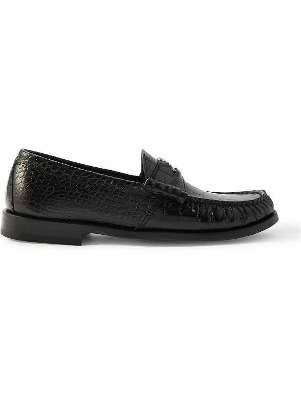 Photo: Rhude - Croc-Effect Leather Penny Loafers - Black