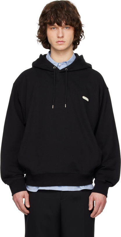Photo: Solid Homme Black Solid Back Logo Hoodie