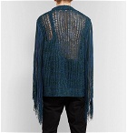 CALVIN KLEIN 205W39NYC - Fringed Mélange Knitted Sweater - Green
