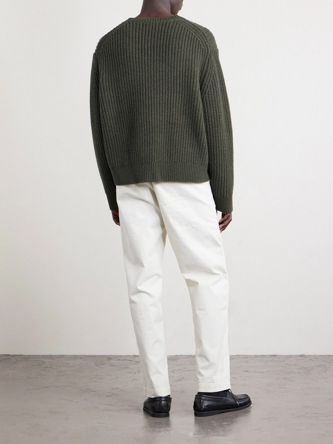 Nili Lotan - Tyler Ribbed Merino Wool Sweater - Green