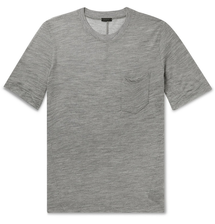 Photo: Incotex - Urban Traveller Slim-Fit Mélange Wool T-Shirt - Gray