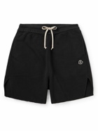 Rick Owens - Moncler Straight-Leg Cotton-Blend Jersey Drawstring Shorts - Black